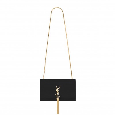 YSL KATE MEDIUM TASSEL IN GRAIN DE POUDRE EMBOSSED LEATHER 354119BOW0J1000 (24*14.5*5.5cm)